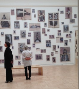 Ann Hamilton and curator, walking through her installation for the first time at the Henry Art Gallery in Seattle.