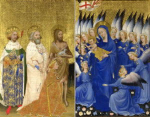 Wilton Diptych for Richard II of England, c. 1400, with stamped gold 